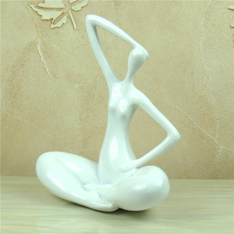 Abstract Yoga Pose Female Statuette Handmade Resin Nude Model Portrait Figure Novelty Home Decor Statue Art and Craft Adornment