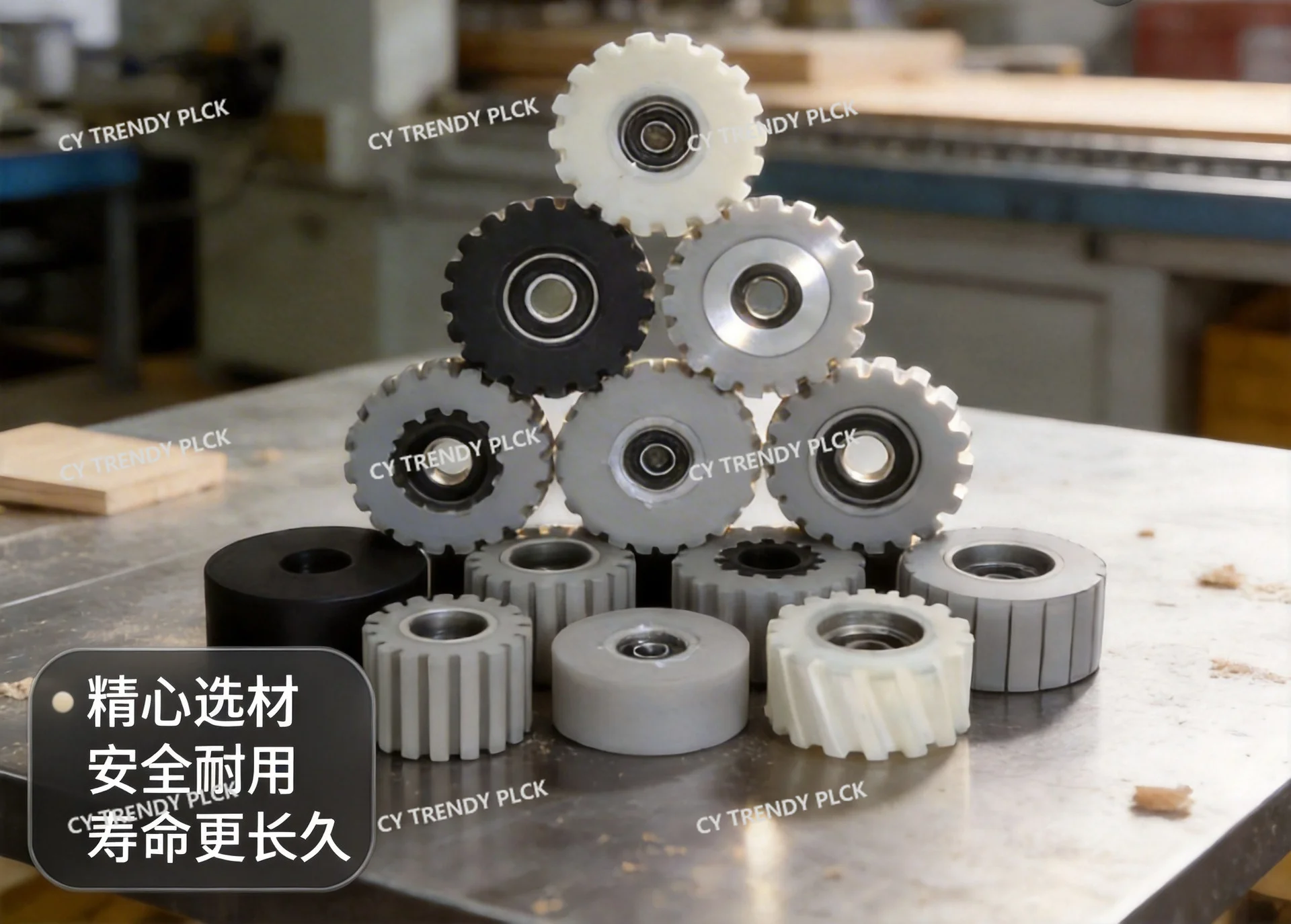 Woodworking Machinery Parts Edge Banding Machine Conveying Pressure Wheel Helical Gear Edge Banding Wheel