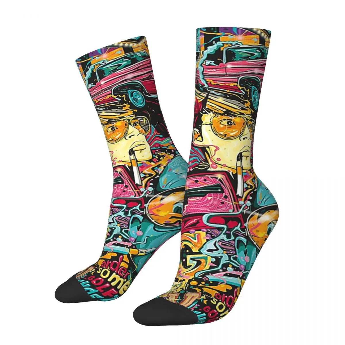 Fear matchs Loathing In Las Vegas Art Chaussettes pour hommes et femmes, bas absorbants Harajuku, chaussettes longues toutes saisons, accessoires pour cadeaux