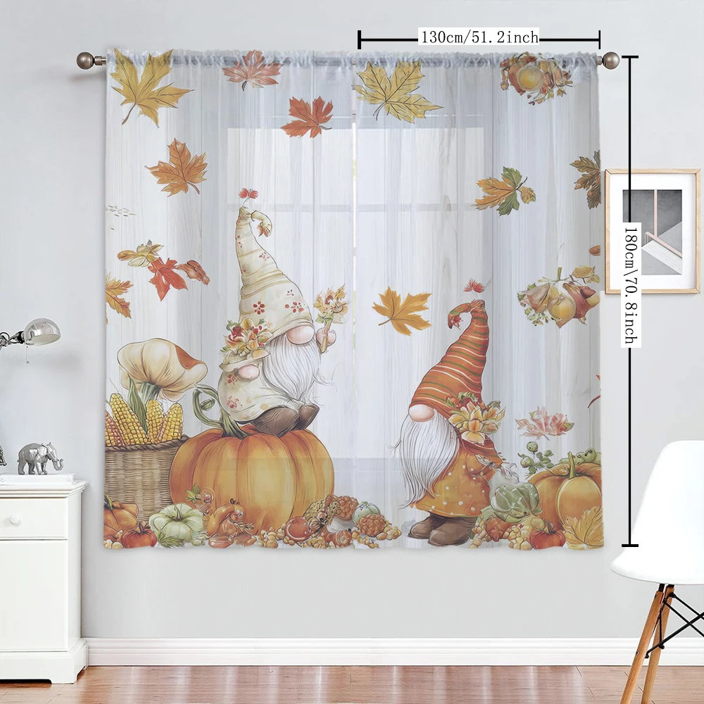2Pcs Corn Pumpkin And Dwarf Print Home Decoration Window Screens Suitable For Coffee Shops, Restaurants, Bedrooms