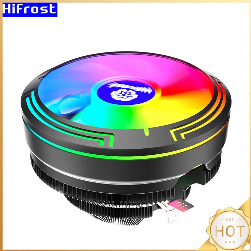 

RGB-охладитель процессора, черный алюминиевый вентилятор охлаждения процессора 124 мм Ventilador 12 В 4-контактный ШИМ-вентилятор для Intel 1700 1200 1150 1155 1156 AM3 AM4