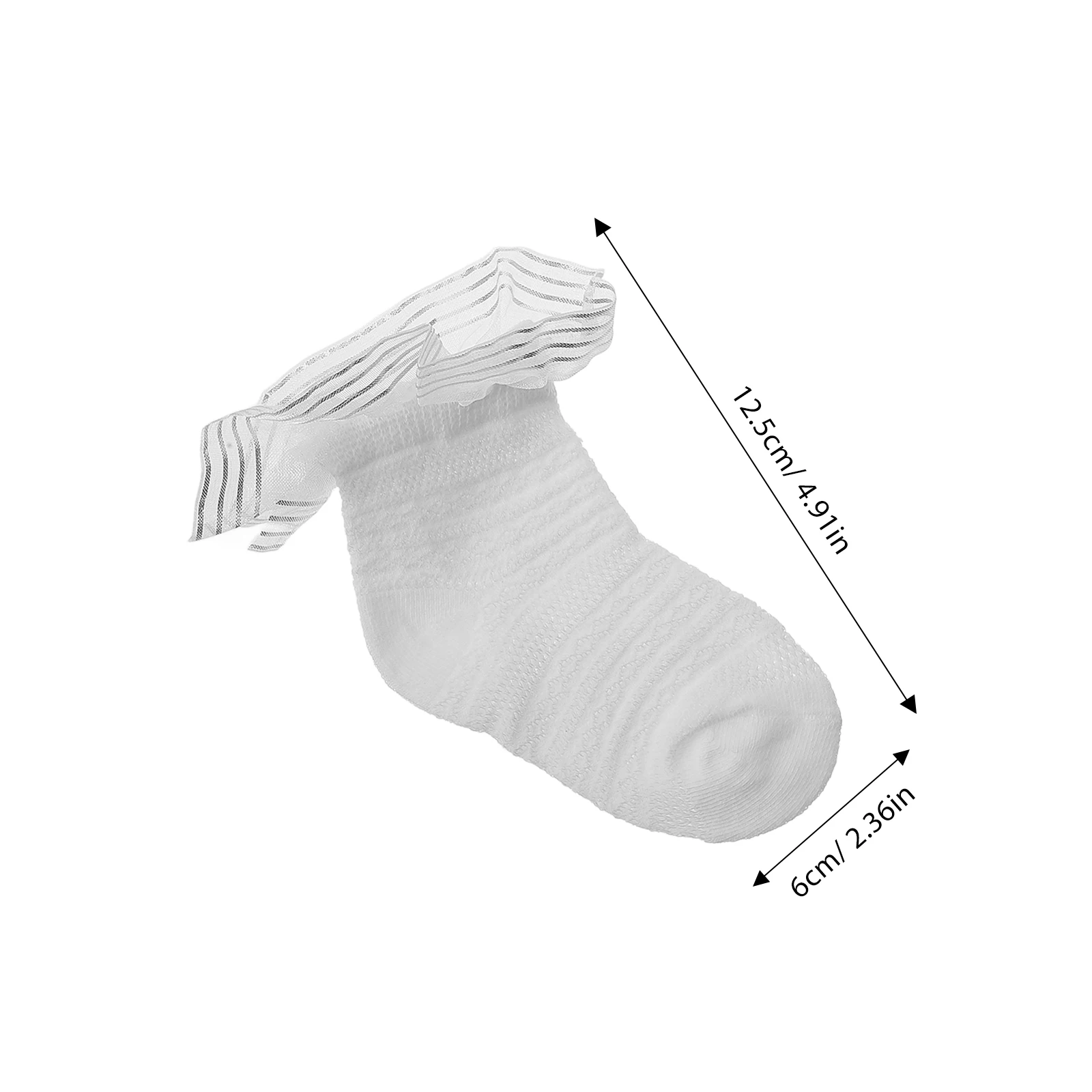 

1 Pair White Lace Socks Soft Cotton Baby Christening Socks Tulle Decorated Knee High Socks For Girls Toddler Over The Knee Socks