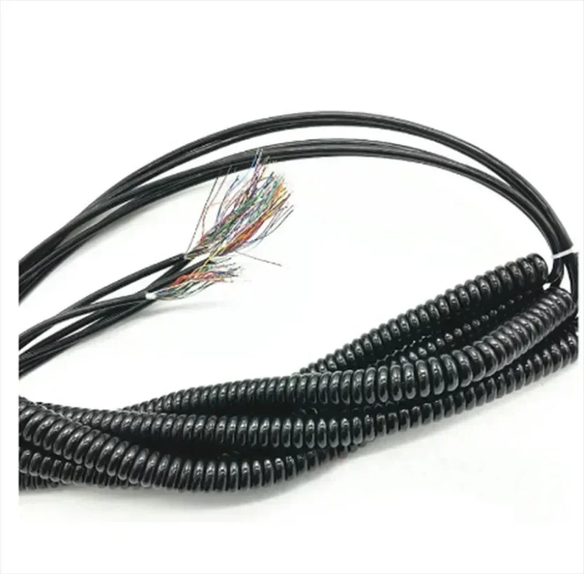 Wholesale 12 15 16 17 18 19 21  Cores Spring Spiral Cable Coiled Cable for CNC Handheld Encoder Manual Pulse Generator MPG