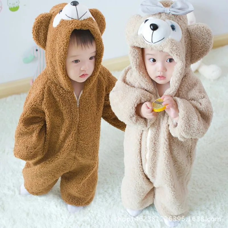 Children\'s Clothing Explosion Baby Duffy Bear Onesie 2024 New Children\'s Autumn and Winter Baby Hajis Climbing Clothes