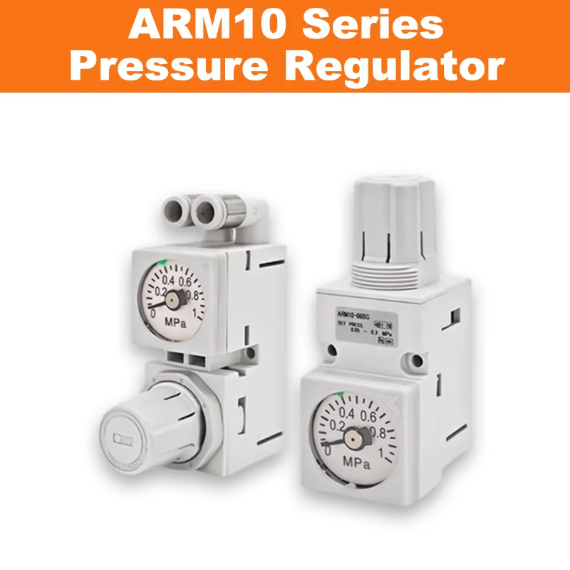 ARM10 Series Miniature Precision Pneumatic Pressure Regulator ARM10F1/ARM10F2-06/08/20BG Single Unit Type Regulator