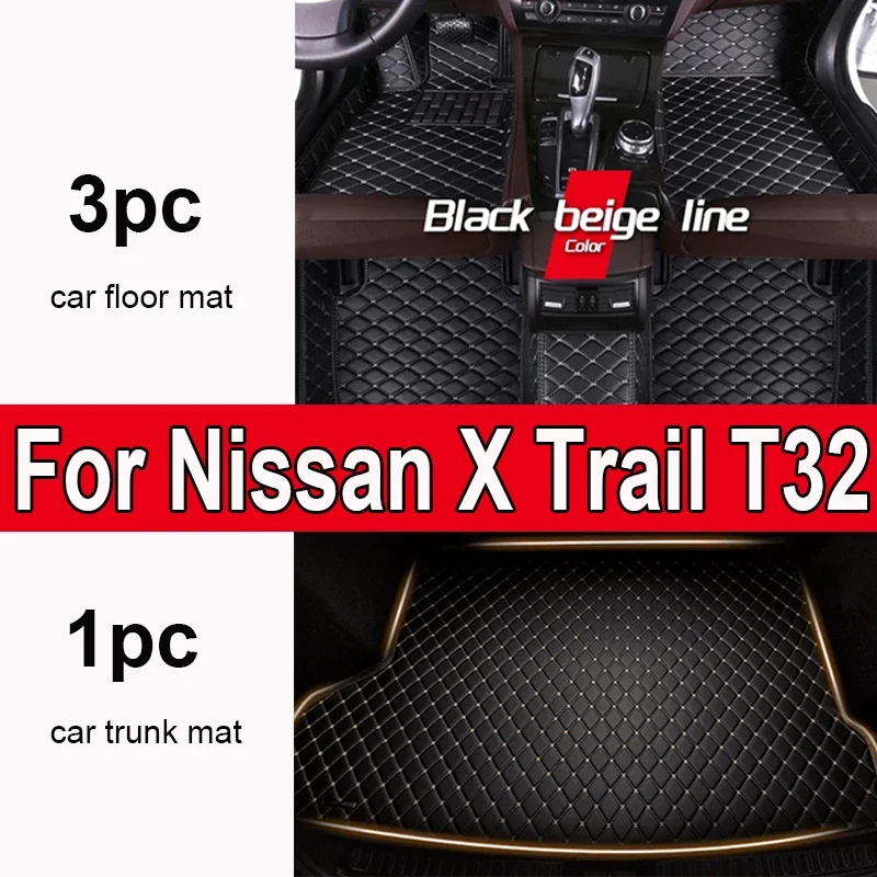 

Custom Auto Luxury Leather Car Floor Mat For Nissan X Trail T32 2014 2015 2016 Car Mat Full Set Women Waterproof Accessories 052