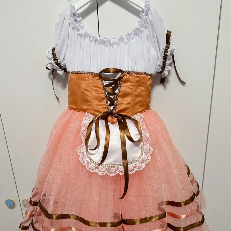 Ballet Napoli Brown Giselle Performance Dress Professional Edition Open Button Long Dress Customization