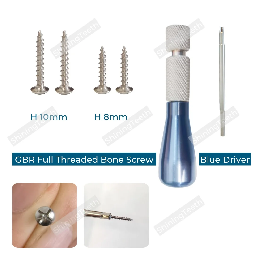 

TC4 Титановый стоматологический винт для фиксации кости GBR Самосверлящий комплект винтов для палатки с полной резьбой ∅1,3 мм Длина 8/10 мм