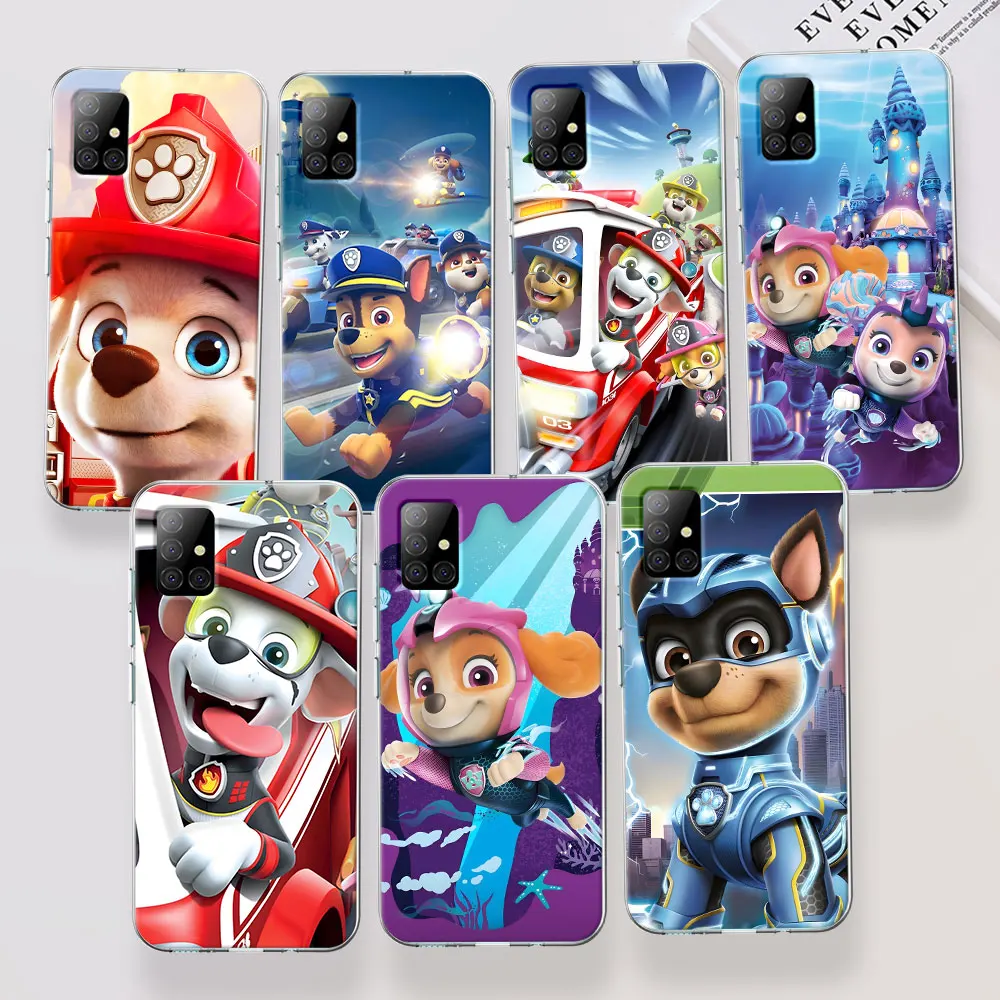 Paw Cartoon Dog Animal P-Patrol Case for Samsung Galaxy A53 A14 A52 A51 A52s A31 A21s A41 A54 A12 A13 A23 A33 TPU Phone Cover