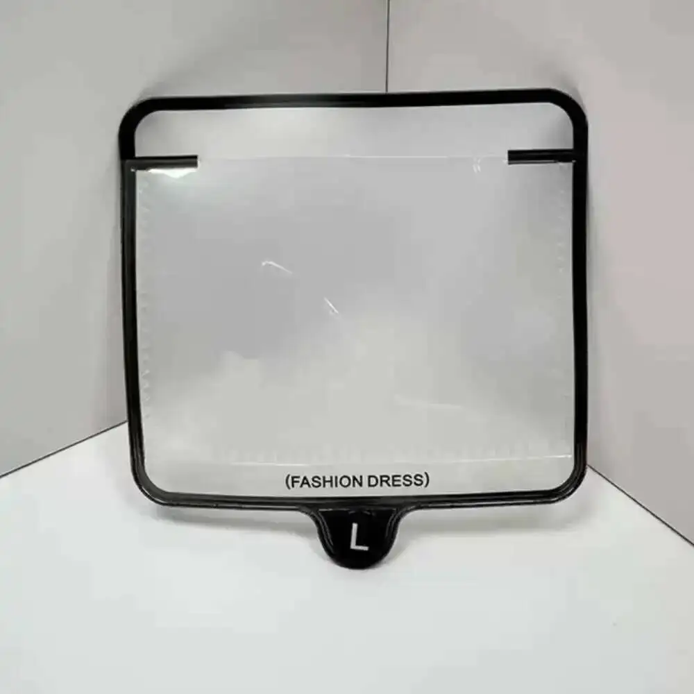 50 Stück PVC XS-5XL EVA-Kragenetikettentaschen für Kleidungsetiketten, Zubehör-Markentaschen, transparente, mattierte Etikettentaschen – Detail 3