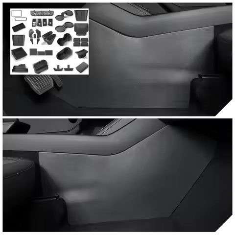 For Tesla Model Y Juniper 2025+ Black Interior Decor Central Control Storage Box Panel Sticker Glasses Case Door Storage Tray