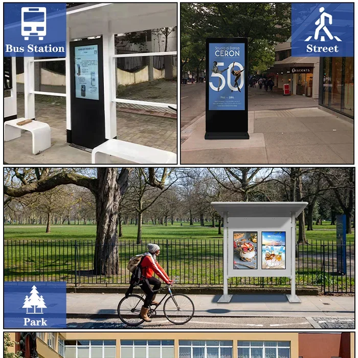 Self Service Information Kiosk IP 55 65 LCD Outdoor Waterproof Totem Digital Advertising Display Equipment