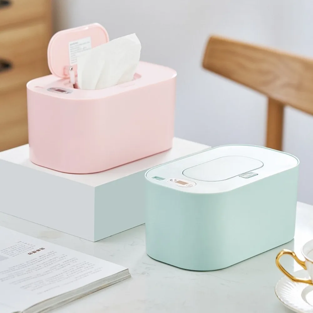 USB Charging Baby Wipe Warmer Case with Digital Display Wipes Heater Wet Towel Dispenser Home/car Use 3-Step Temperature