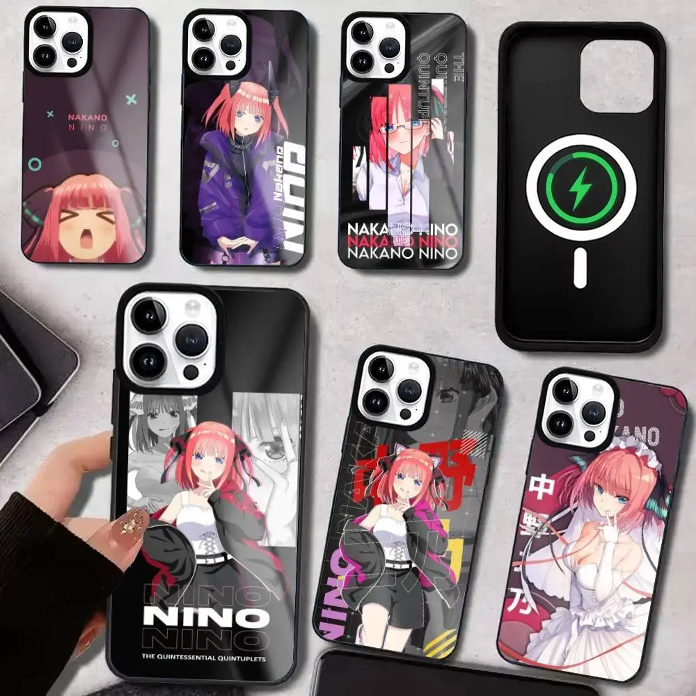 

N-Nino N-Nakano Anime Phone Case For IPhone17 16 15 14 13 12 11 Plus Pro Max Plus Wireless Charger Cover Funda
