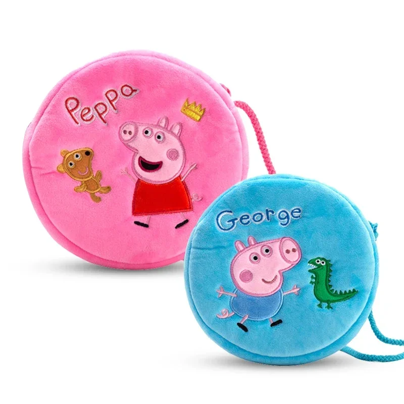 Peppa Pig Cute Anime Round Zero Wallet Cartoon Pattern Plush Children Gifts