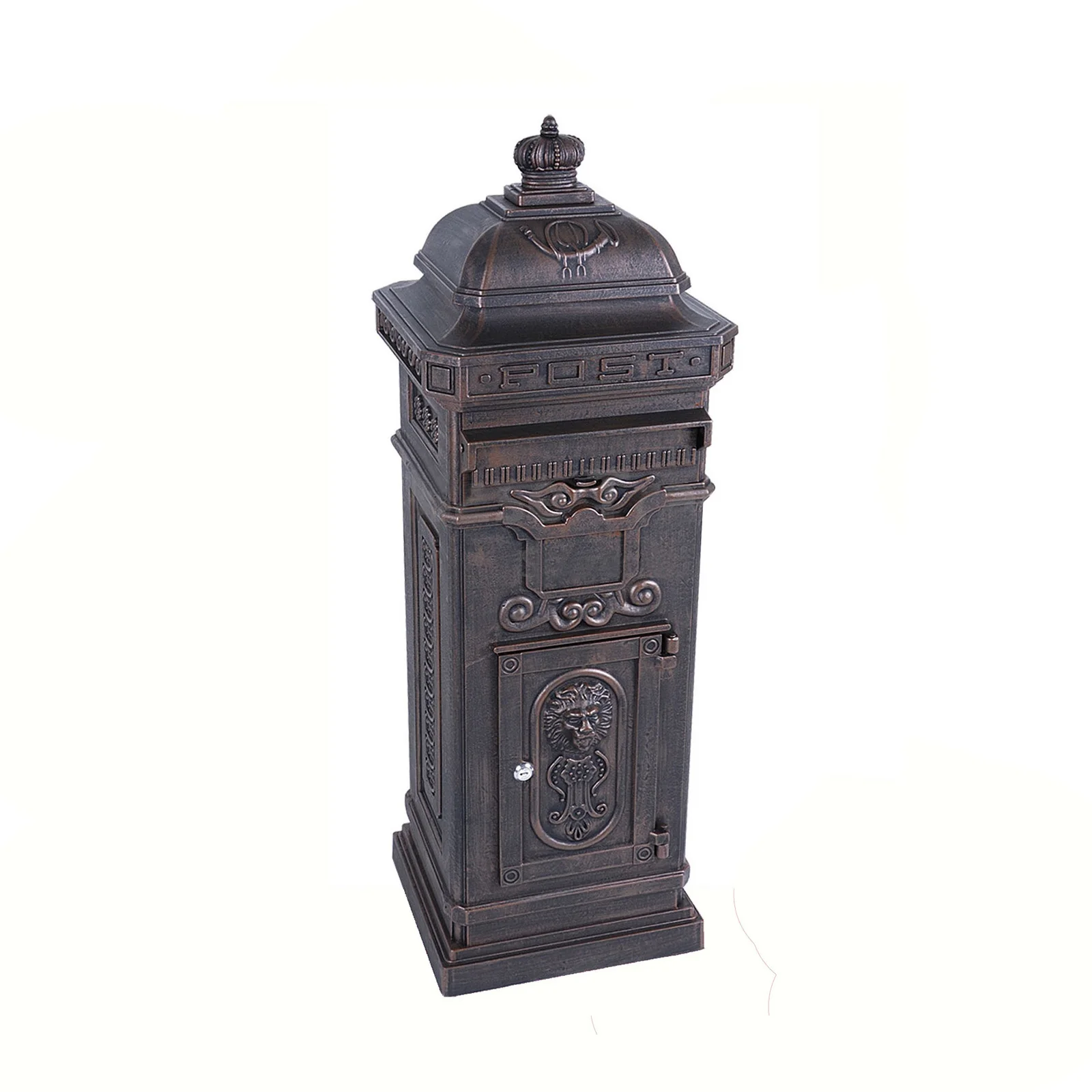 

Anti-Theft Waterproof Powder Coated Mailbox with Post Service Garten Haus Free Standing Aluminum