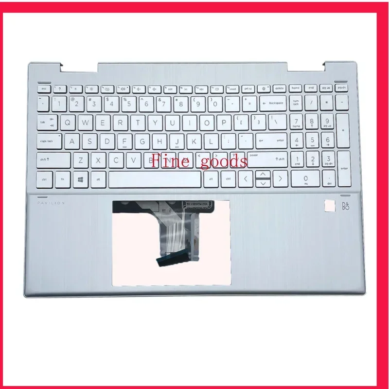 New For HP 15-ER 15-ER0051NR 15-ER0056CL Palmrest Backlit Keyboard & Fingerprint M45130-001