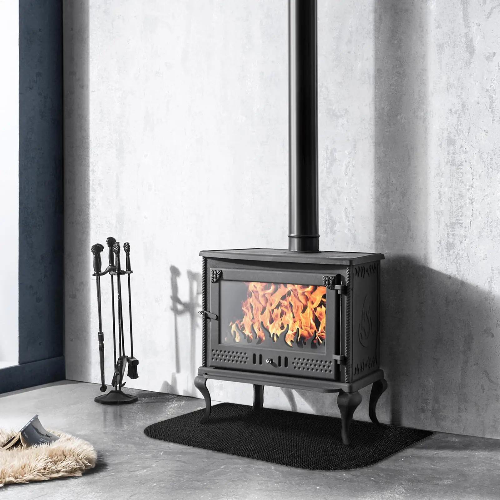 Fireplace Mat Retardant Fireproof Heat-Resistant Wood Stove Mat Hearth Protector For Indoor Outdoor Living Room Kitchen Home