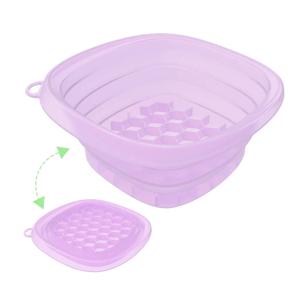 

New Foldable Face Ice Bath Bowl Silicone Built-in Ice Tray Skincare Washbasin Portable Ice Basin Beauty Tools