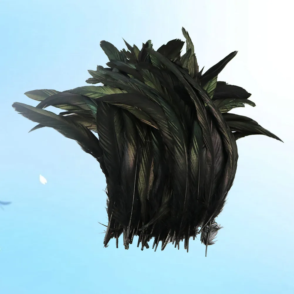 

50Pcs Natural Tail Rooster Light Luster 33-40Cm for DIY Craft Hat Decoration Clothing Bags Home Wall Upholstery