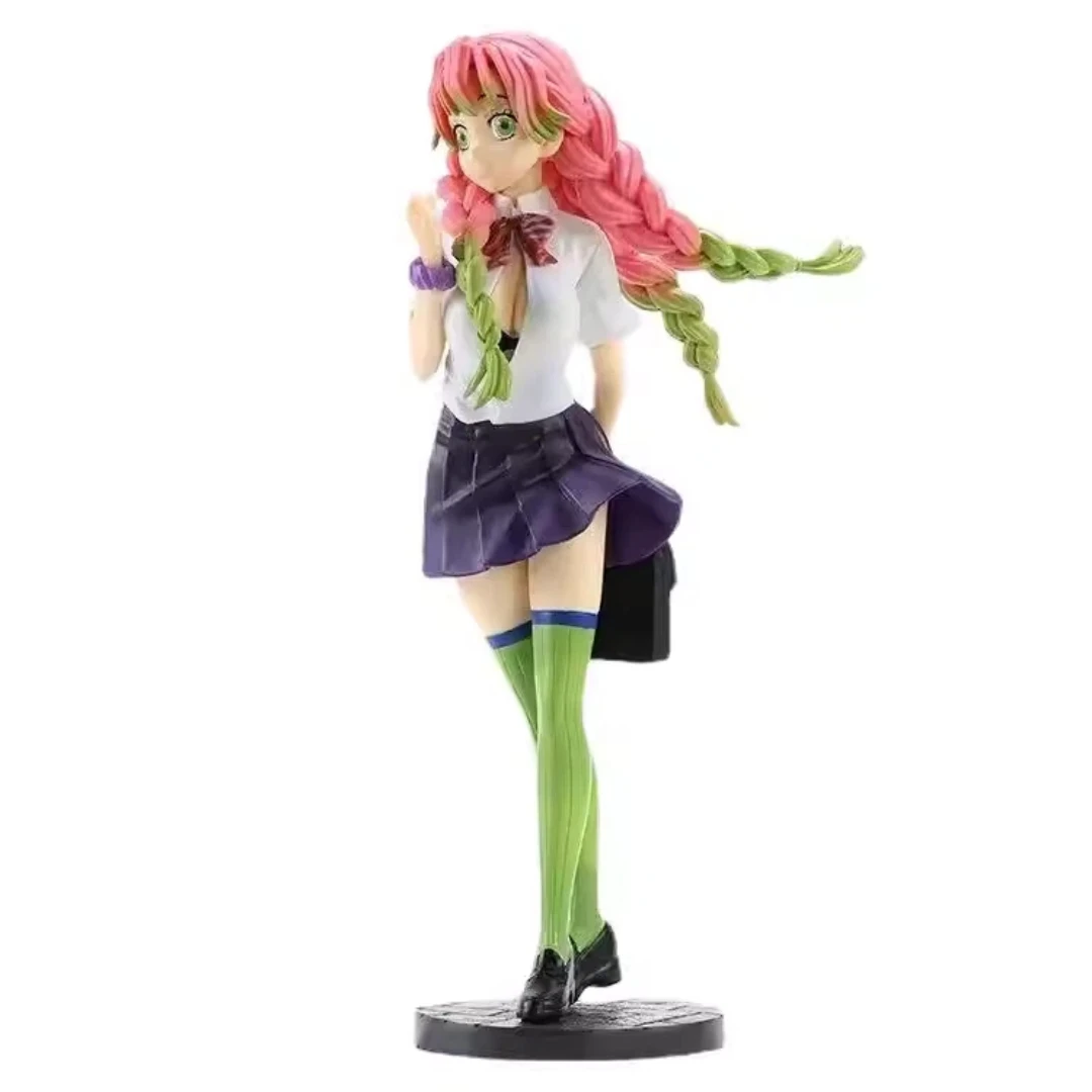 Figura Coleccionable de Mitsuri Kanroji con Uniforme Escolar de Demon Slayer: Kimetsu no Yaiba, Modelo de Juguete en Caja, Adorno Decorativo