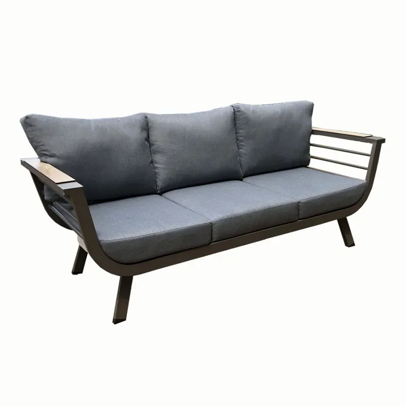 

#Factory Supply High Quality Aluminum Outdoor Furniture Classic Style 3 Seaters and Single Chair Fabric Sofa Set#