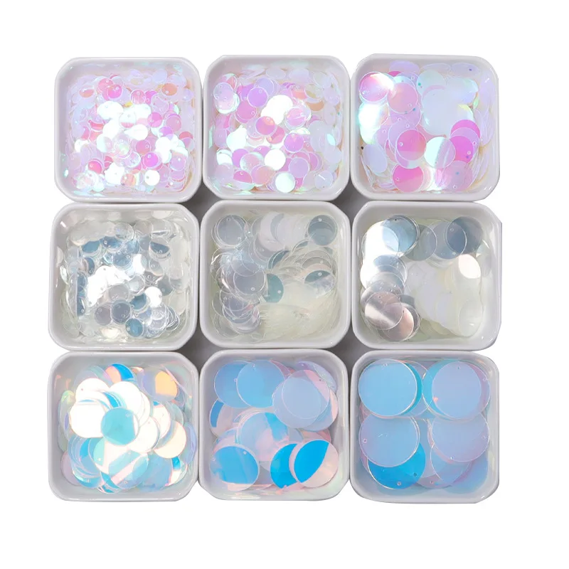8/10/15/20/25/30mm round edge hole fish scale sequins DIY hand sewn clothing accessories