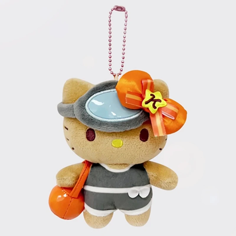 Sanrios Hellokittys Plush Keychain Cute anime Cartoon Plush Hanging Chain Animals Toys Doll Backpack Keyring Pendant Girls Gifts