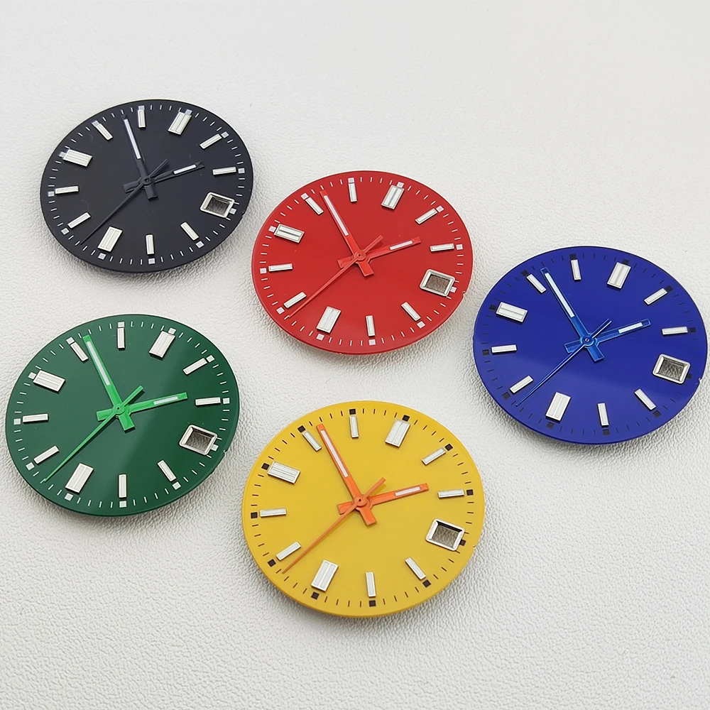 Watch Dial 28.5mm NH35 Dial Green Luminous Watch Sterile Dial Customizable Logo nh35 Watch Face For NH35/NH36 Movements