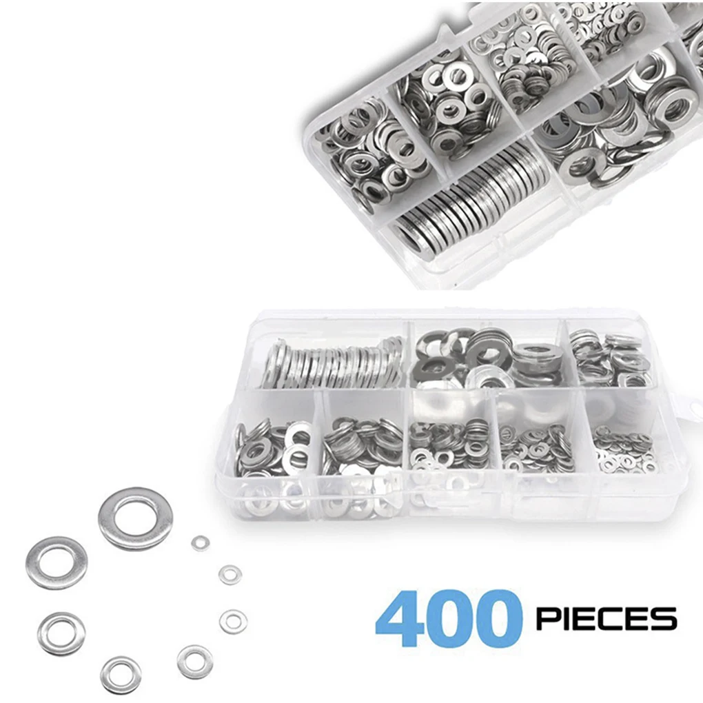 

Silver Flat Washer Flat Washer Adjusting 360pcs Washer Adjusting M2-10 Combination Gasket In Box