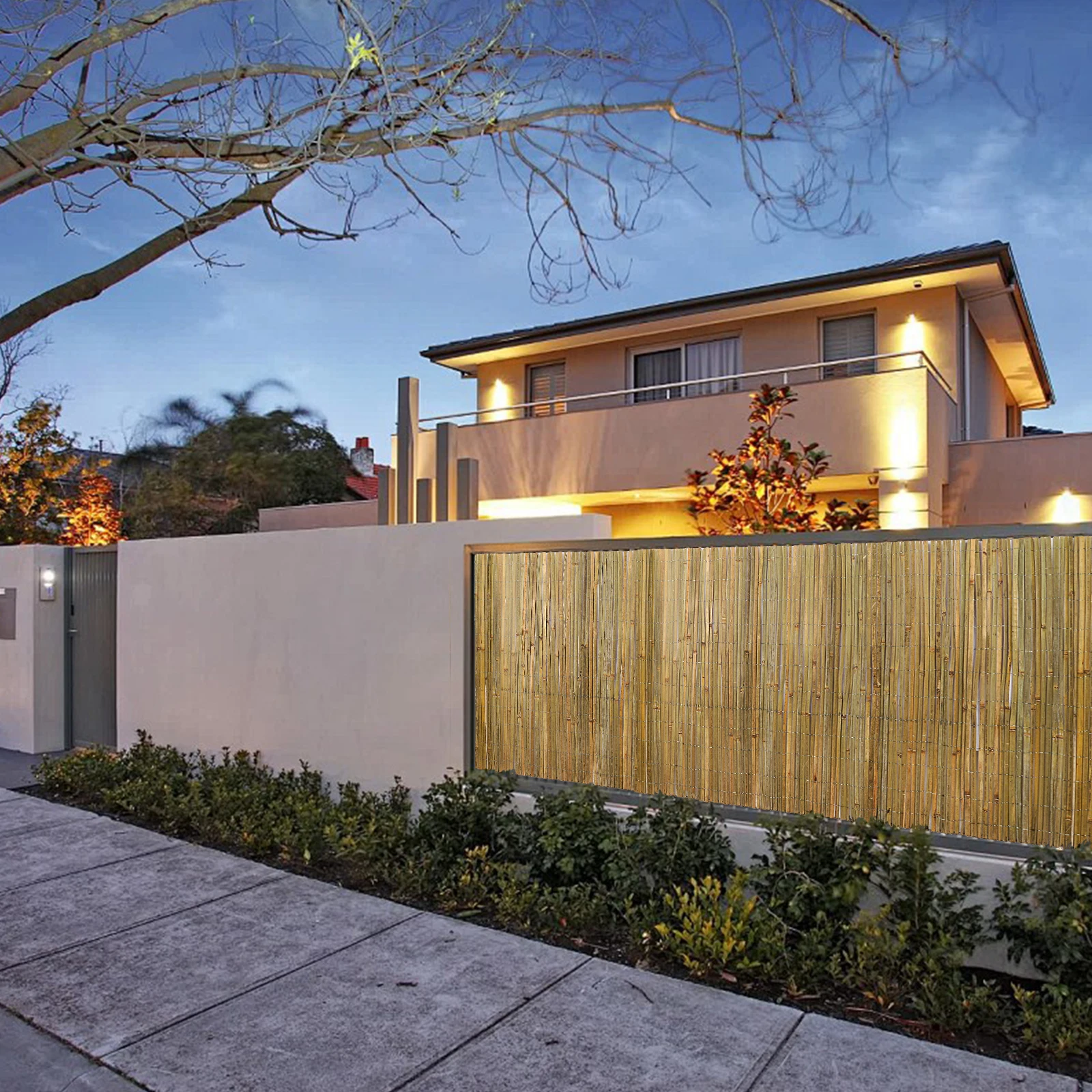 

US Stock Natural Bamboo Almost Flat for Houses Used As Privacy Fence Balcony Garden Wind and Sight Protection
