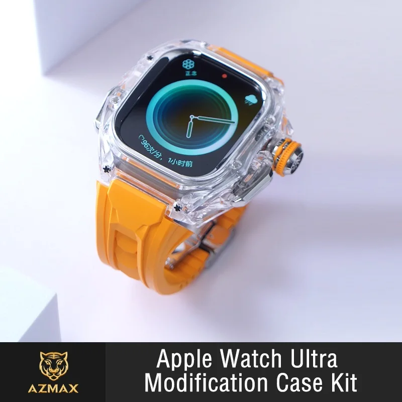 

Modification Kit TR90 transparent Protective Case + Strap For Apple Watch Ultra1/Ultra2/Ultra 3 band for iWatch Series 49mm