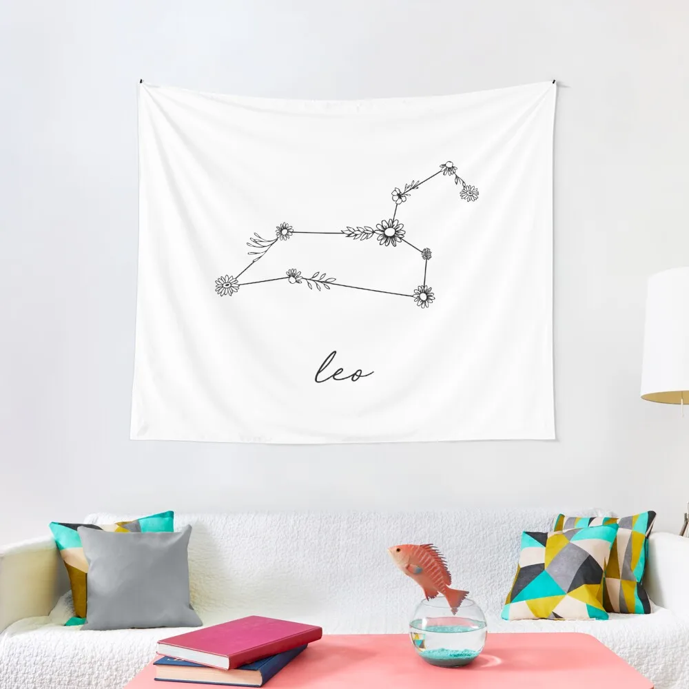 

Leo Zodiac Wildflower Constellation Tapestry Wall Decor Hanging Decoration Bedroom Decorative Wall Mural Tapestry