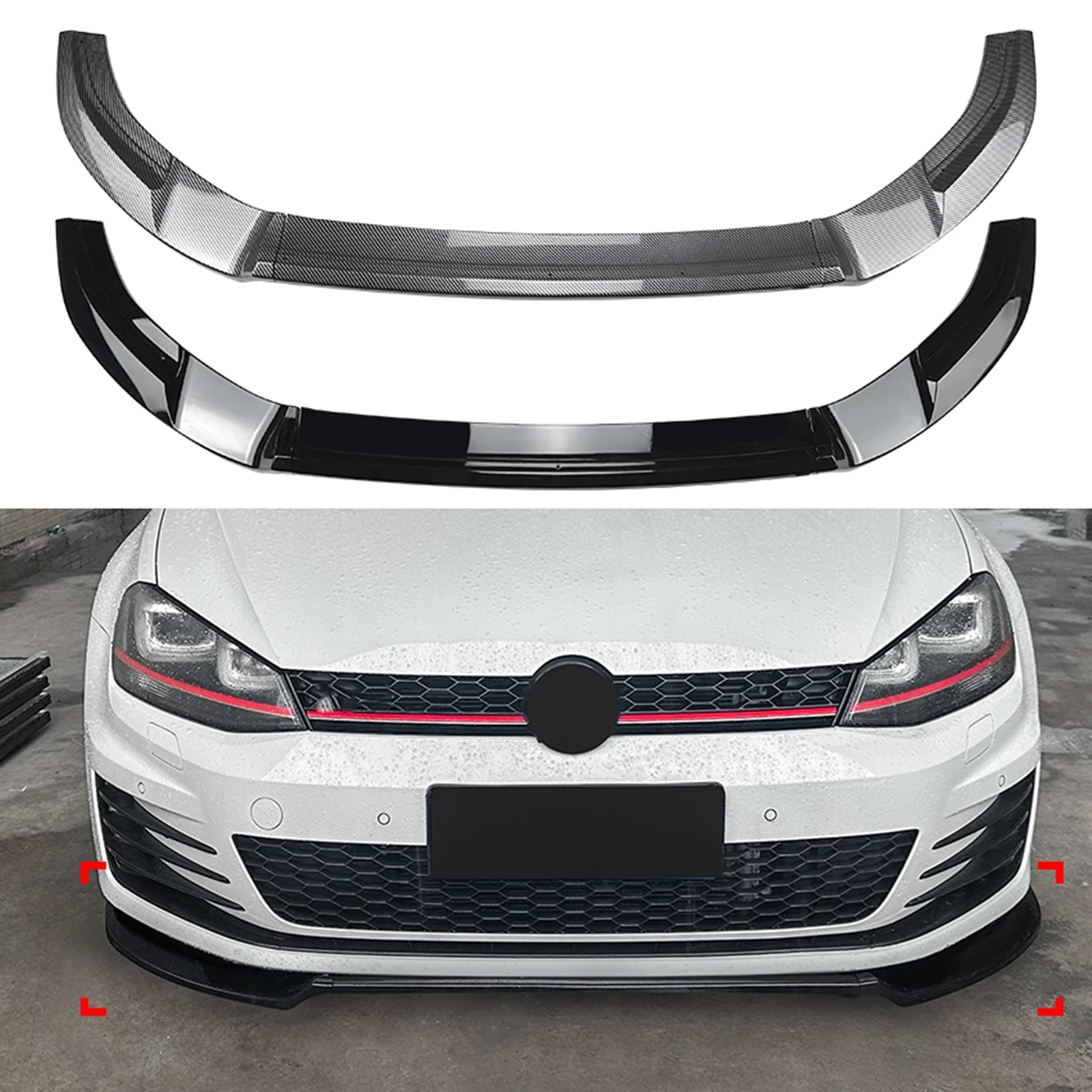 Car Front Splitter Lip Lower Spoiler Blade For Volkswagen Golf 7 MK7 GTI R Rline 2013 2014 2015 2016