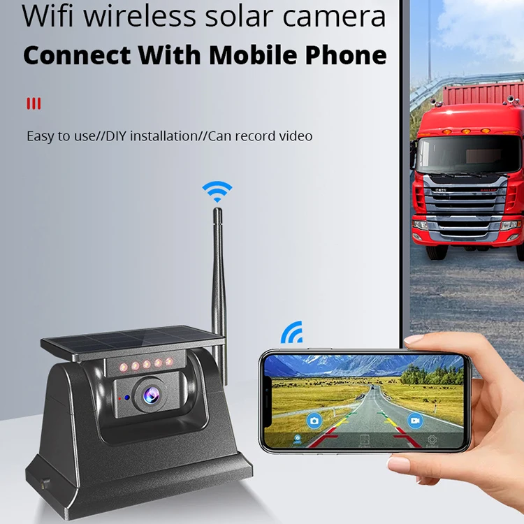 WIFI strong Magnetic Waterproof 10000mAh car Camera with Solar&Type-C dual charging  for Car/Truck/ RV Reversing Visible Cameras