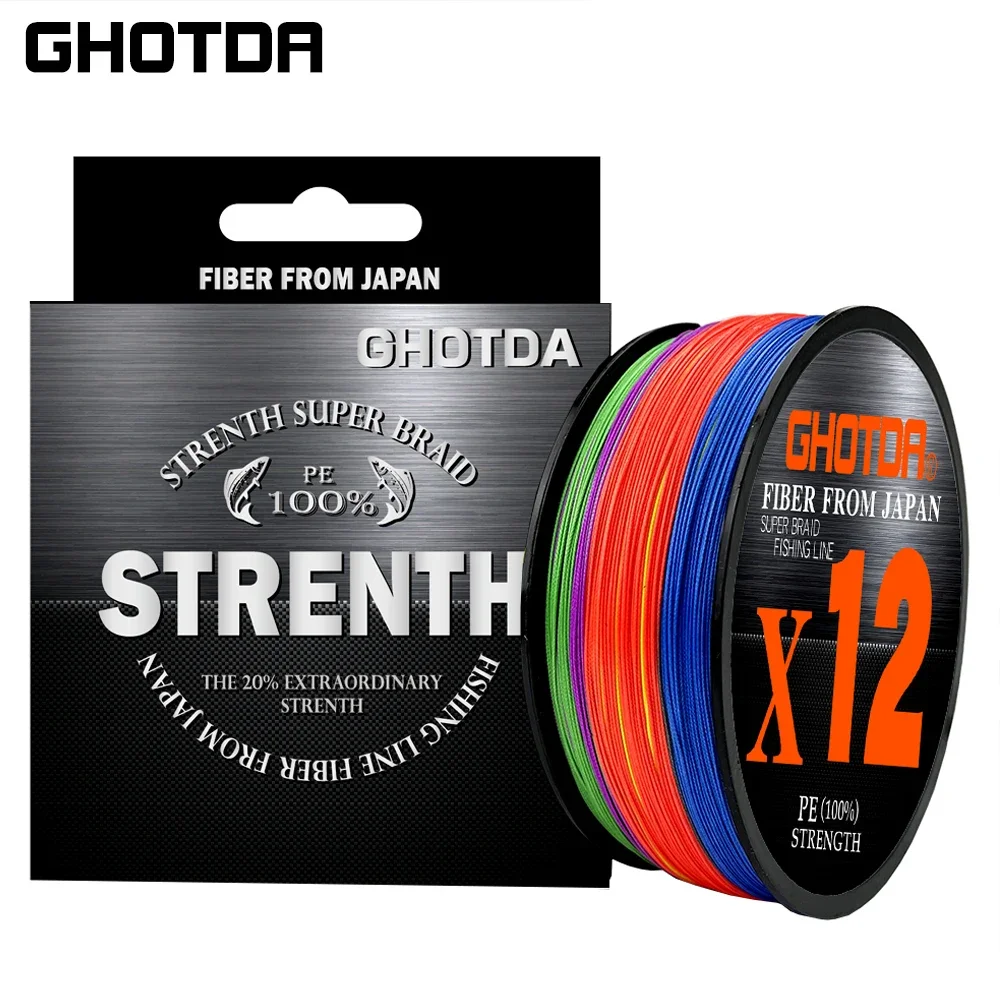 Ghotda 9/12 Strands 13.2-132Lbs Braided Fishing Assist Fishing Line Japan Multicolour Weave Fishing Line