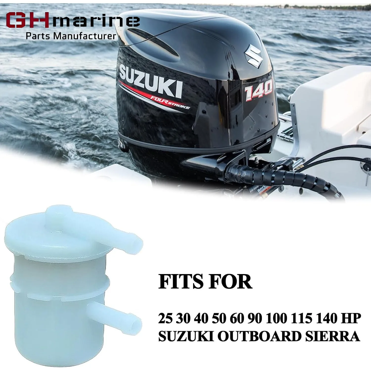 Fuel Filter For 25 30 40 50 60 90 100 115 140 HP Suzuki Outboard 4 Stroke Boat 15410-87J10 Johnson Evinrude 5032323 18-7716