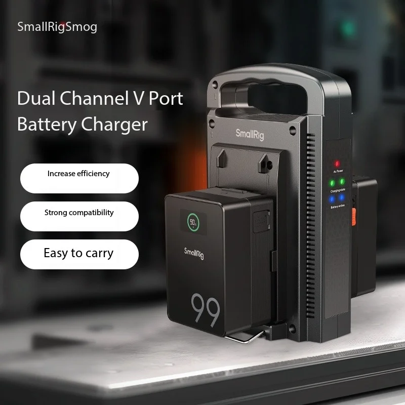 

SmallRig 4450/4578 Dual Channel V-Mount Battery Charger compatible with SmallRig VB150 VB99 VB212 V-port Battery