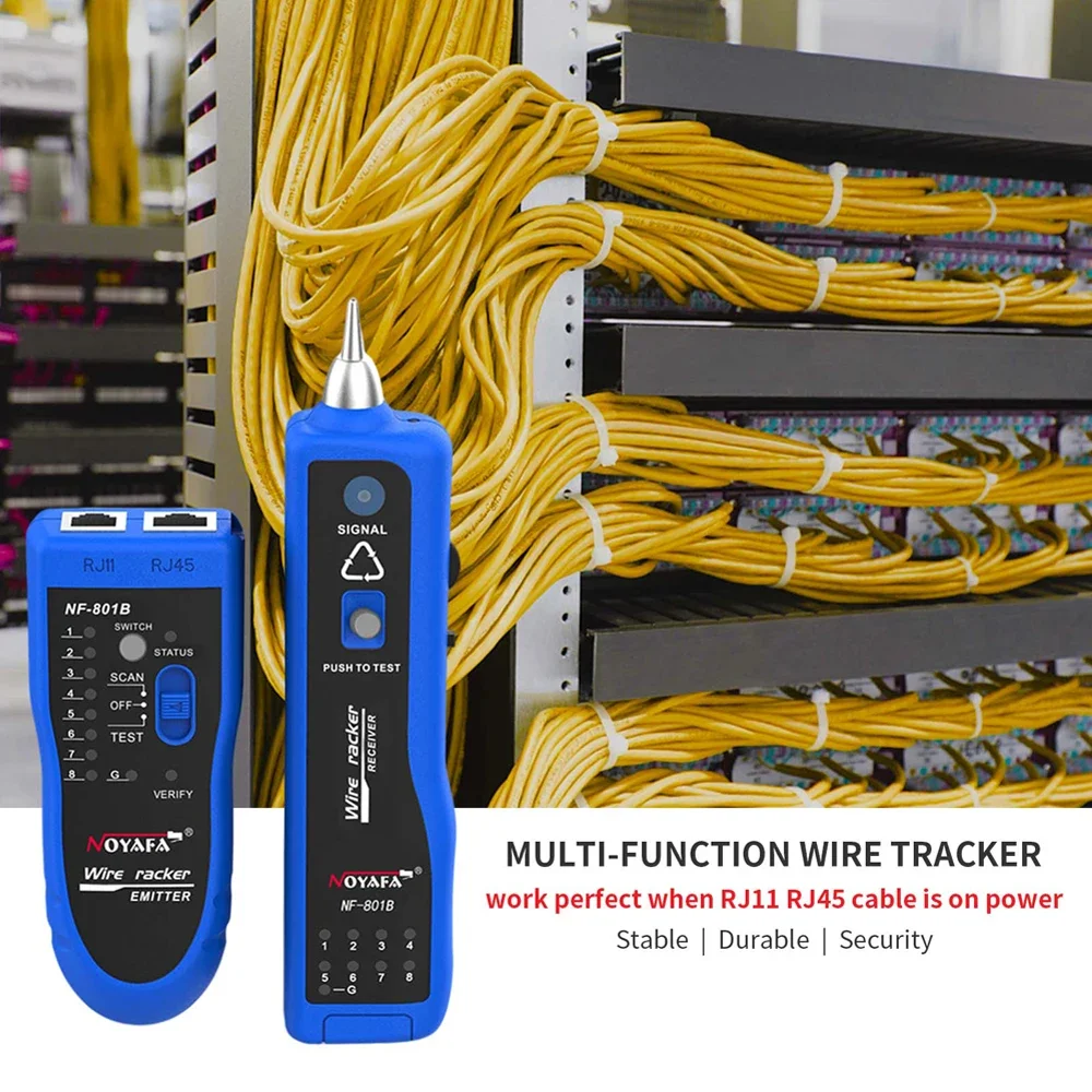 

Тестер сетевого кабеля NAYAFA NF-801B RJ11 RJ45 Crimper Ethernet Wire Tracker Многофункциональный линейный искатель Светодиодное освещение