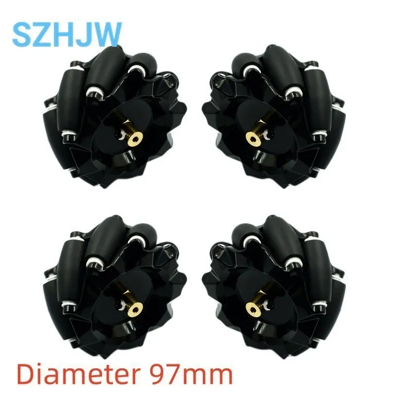 4pcs/lot 48mm 60mm 80mm 97mm High Hardness Plastic Mecanum Wheel Omni-Directional for TT Motor Smart Robot Car with 6mm hubs