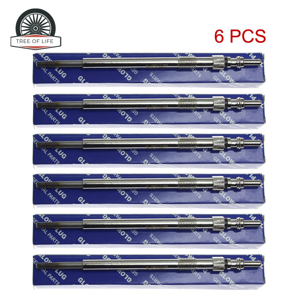 6x 7V Glow Plugs 68211173AA 68460484AA 0250603008 For Jeep Grand Cherokee IV 3.0 CRD V6 2014 2015 2016 2017 2018 2019 2020