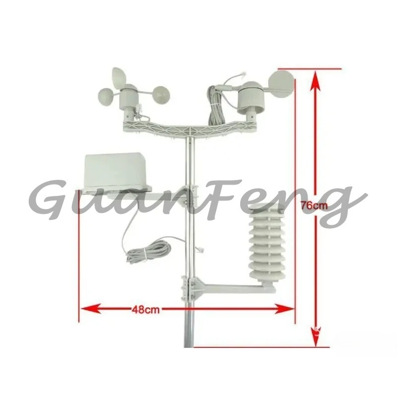 433Mhz Wireless Professional Weather Station Anemometer Wind Direction Sensor Temp Humidity Rain Gauge Outdoor Meteorology