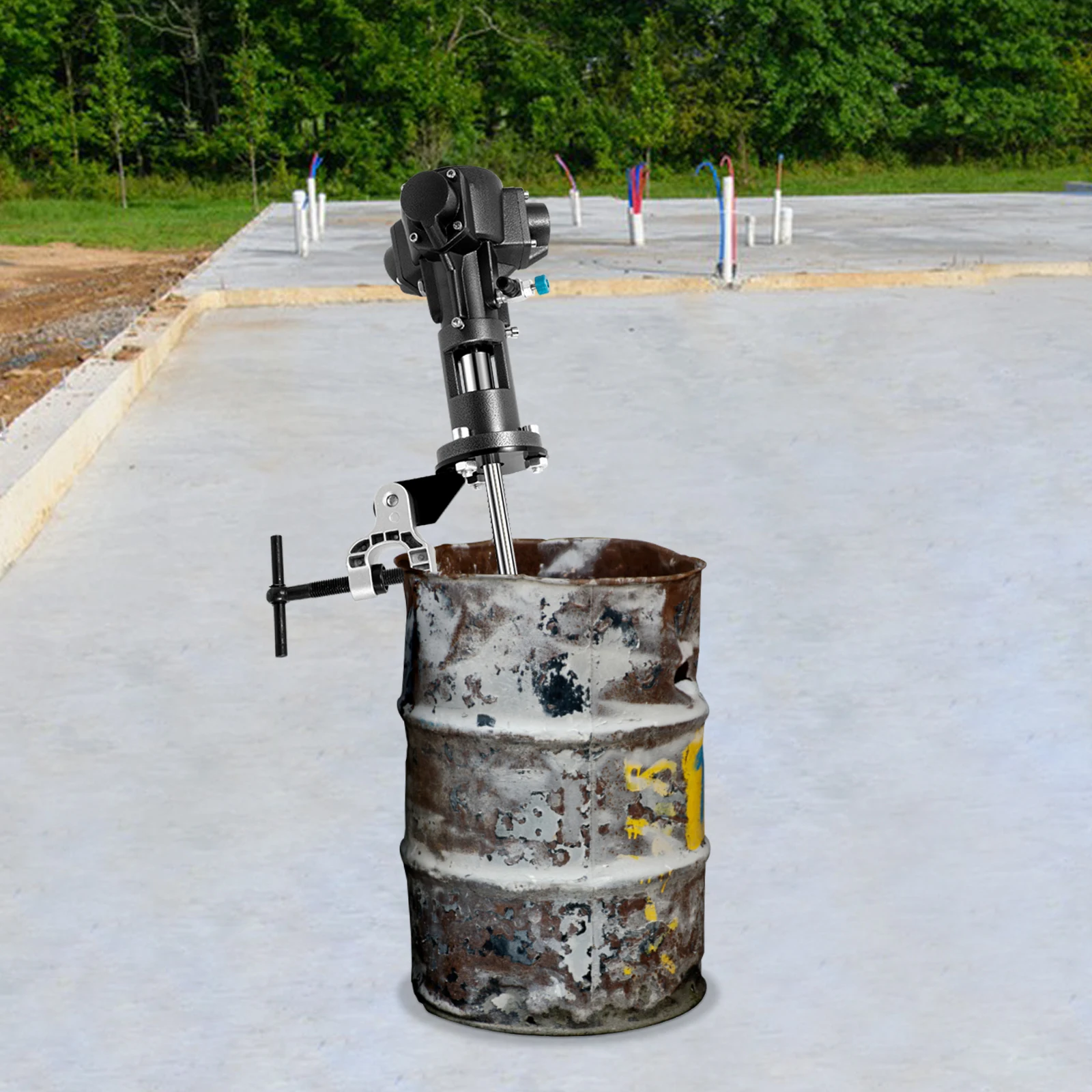 1/2HP 50 جالون الفولاذ المقاوم للصدأ قوس هوائي خلاط ، خزان برميل كليب قوس الهواء المحرض الطلاء مزيج أداة 50-2000 دورة في الدقيقة #2