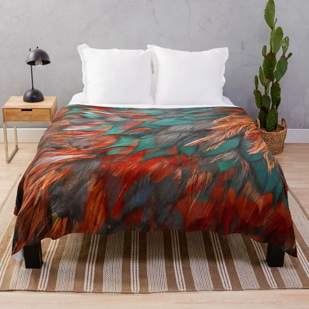 

vivid modern Southwest hipster turquoise orange swirls Throw Blanket Sleeping Bag For Sofa Thin Blankets