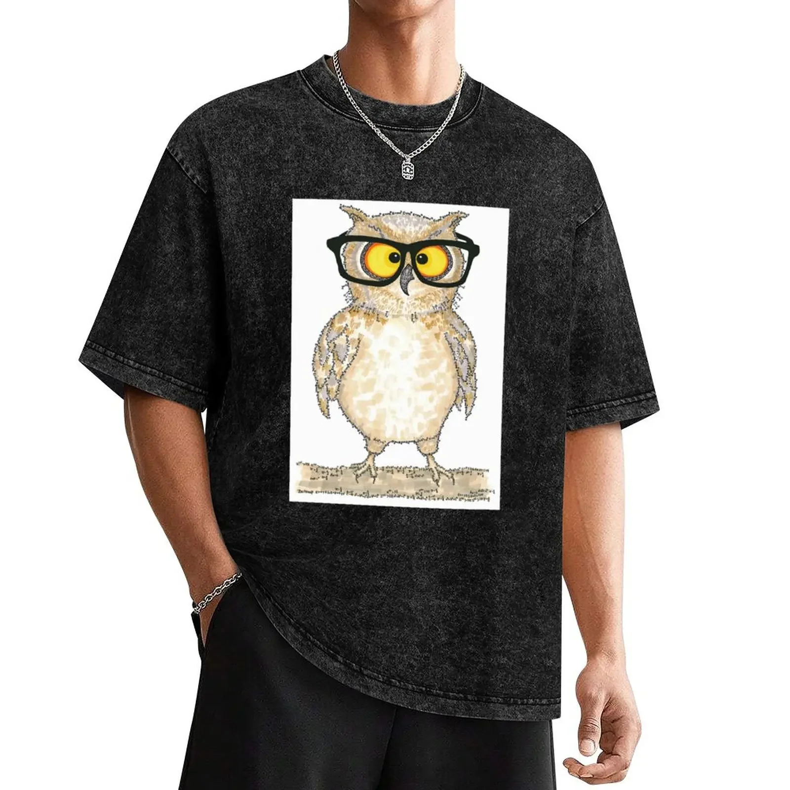 Cute Wise Owl T-Shirt kawaii clothes anime tshirt vintage t shirts Blouse t shirts men