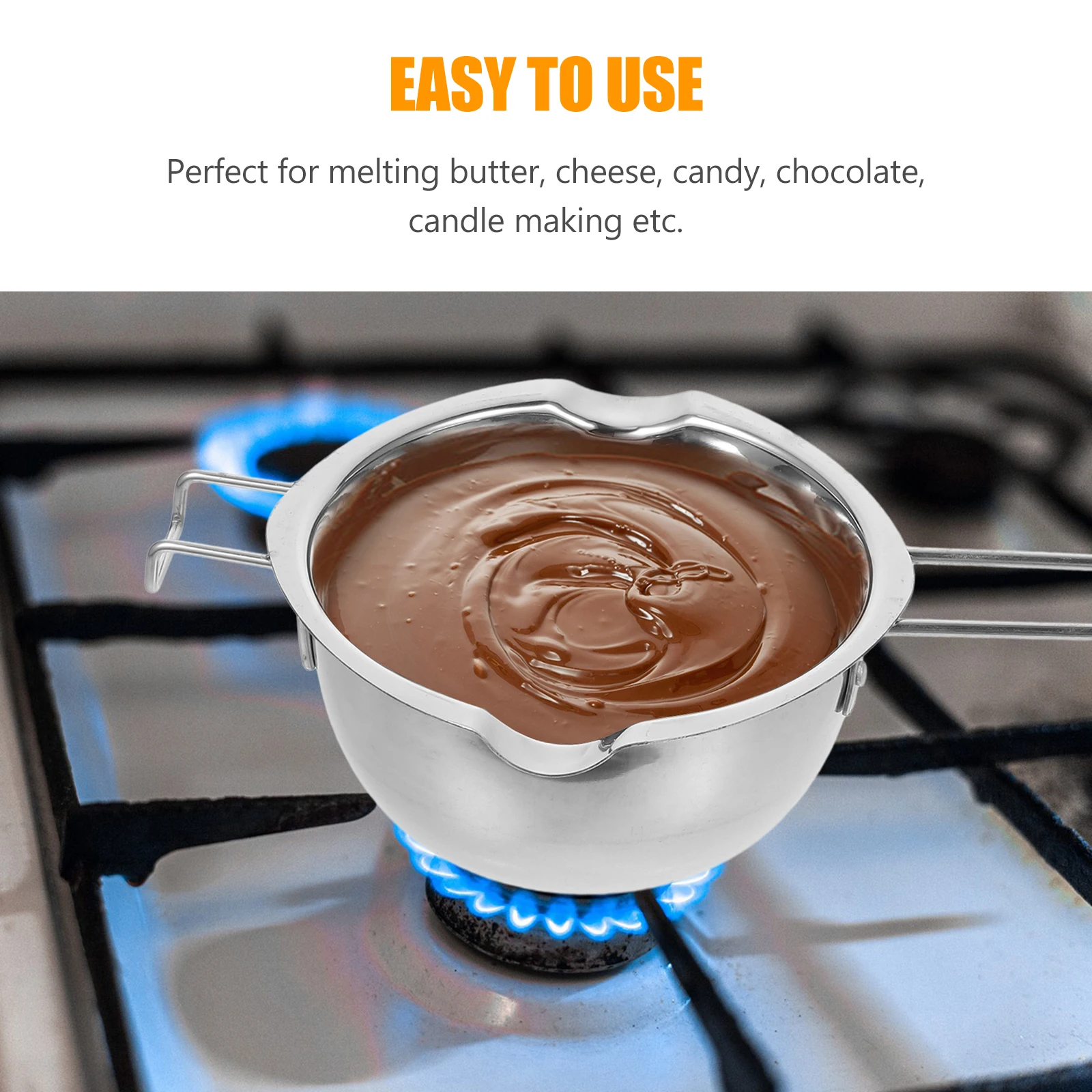

1Set Universal Wax Melting Pot 600ml Double Boiler Stainless Steel Melting Chocolate Soap Butter Cheese Heating Pot