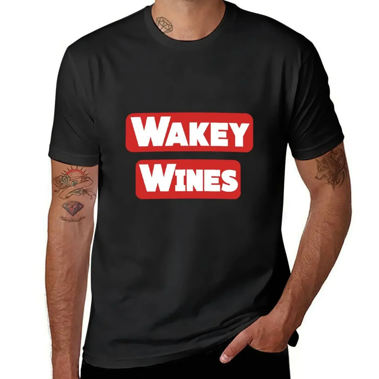 Wakey Wines for drink lover T-Shirt customs aesthetic clothes man t shirt plus size tops slim fit t shirts for men