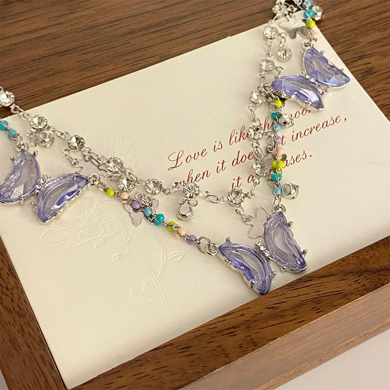 Y2K كاندي قلادة النساء الفتيات الحلو لطيف المختنق الملونة المنسوجة يدويا مطرز سلسلة الترقوة القصيرة #4