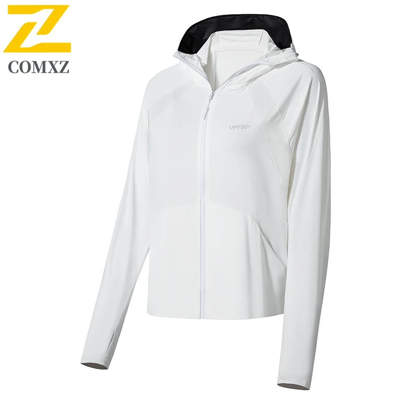 

COMXZ Sun Protection Jacket Men Women Summer Thin Ice Silk Windbreaker Sports UV protection skin clothing Breathable Outerwear