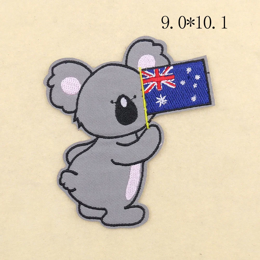 2PCS Australia Flag Koala Custom Iron on Transfers for Clothing DIY Sewing Badge Embroidery Patch Applique Sticker Accessories